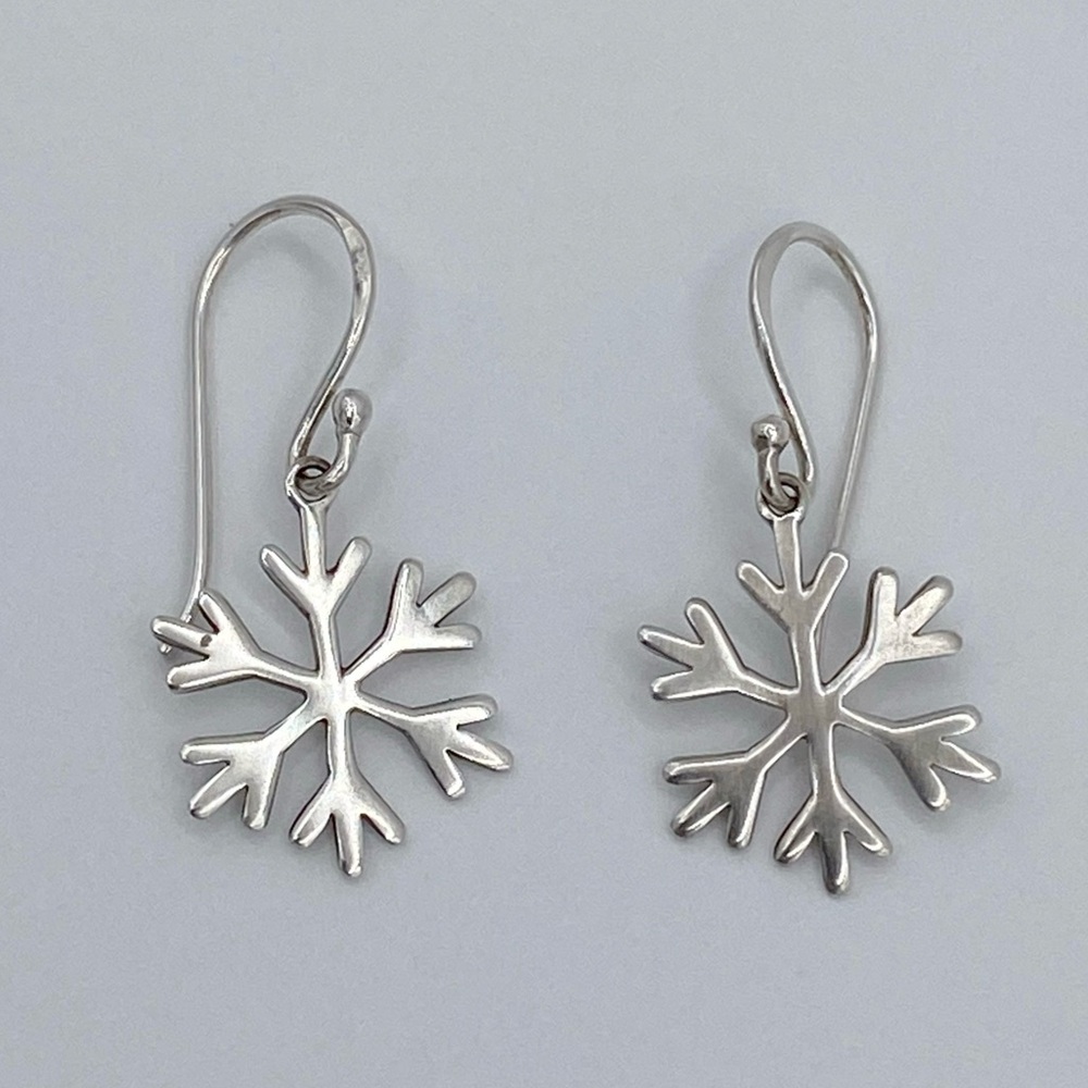 Sterling Silver 925 Snowflake Dainty Earrings